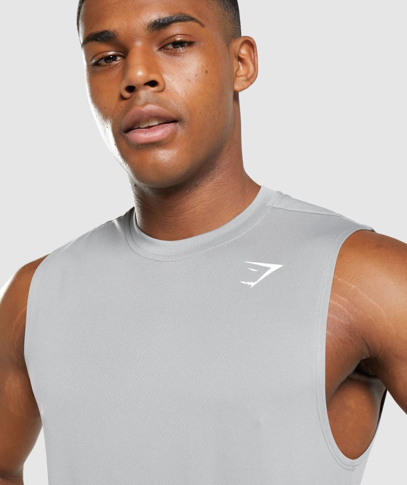 Gymshark Ankomst Ermeløs T-skjorte Smokey Grå