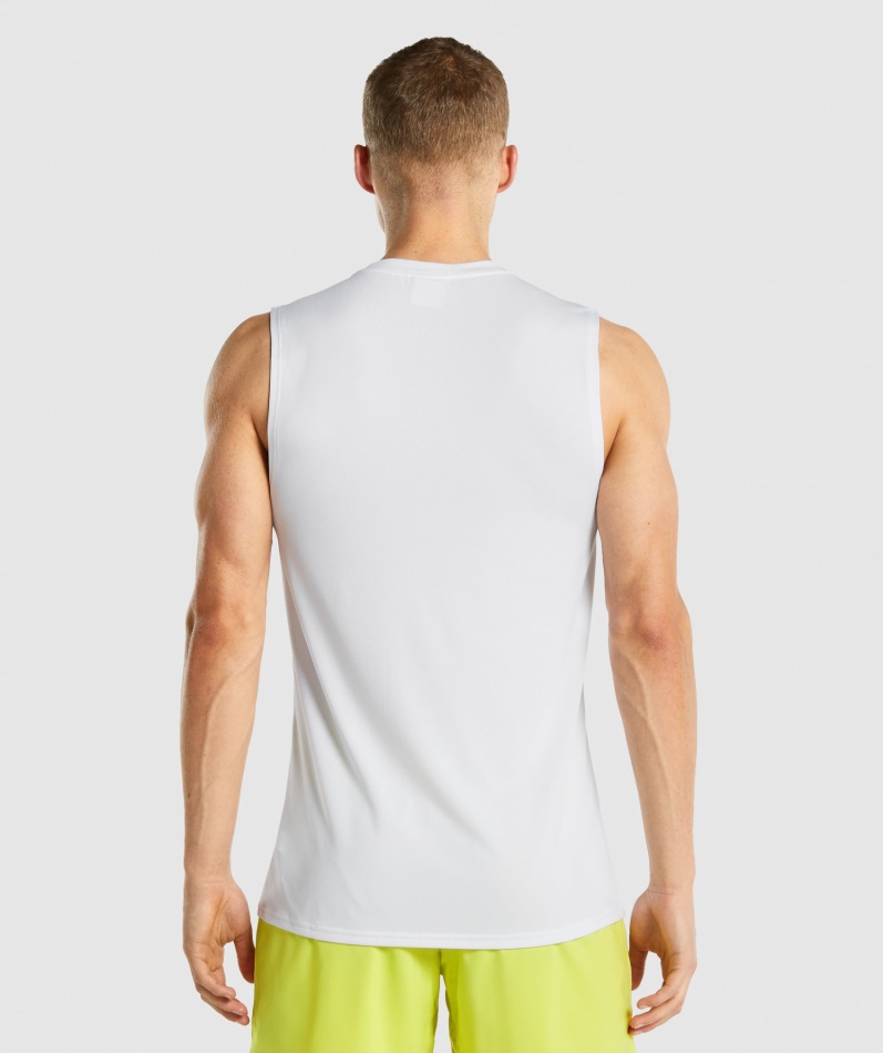 Gymshark Ankomst Ermeløs T-skjorte Hvit