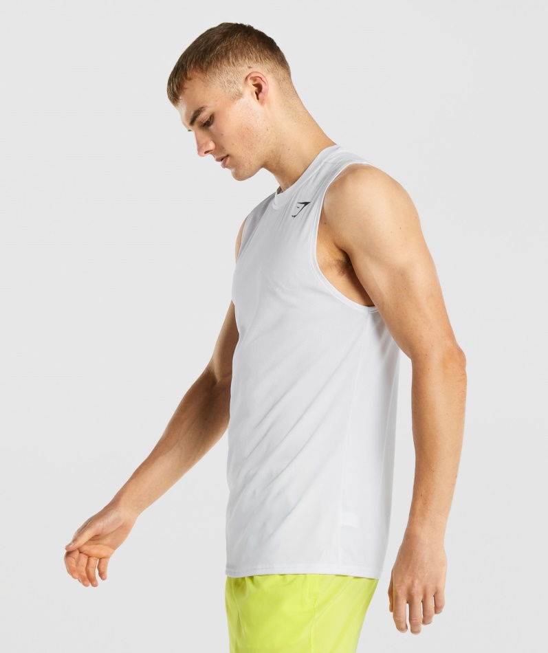 Gymshark Ankomst Ermeløs T-skjorte Hvit