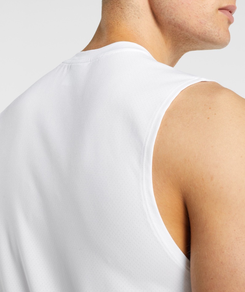 Gymshark Ankomst Ermeløs T-skjorte Hvit