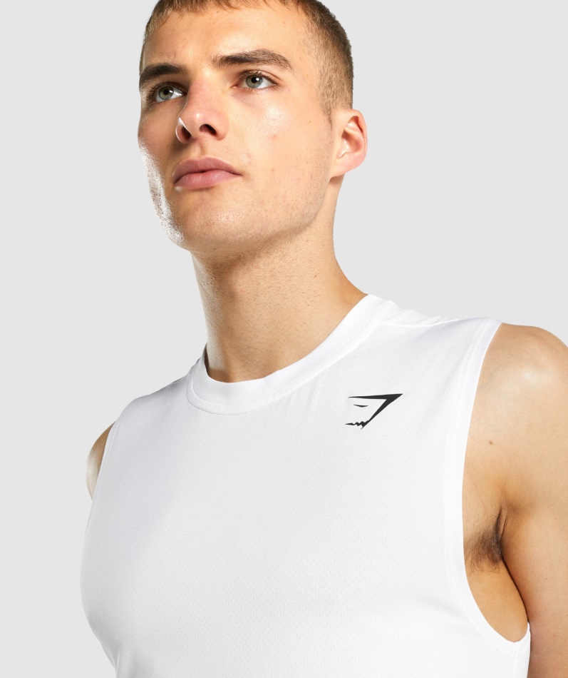 Gymshark Ankomst Ermeløs T-skjorte Hvit
