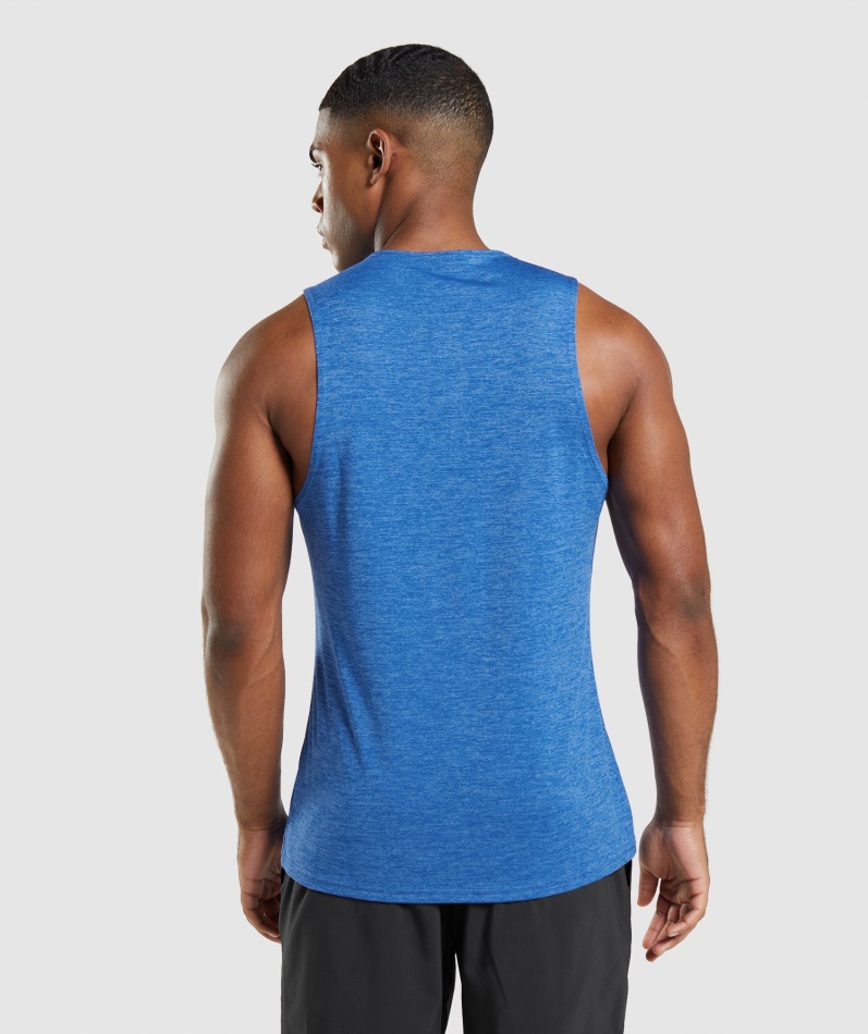 Gymshark Ankomst Slim Mergel Tank Blue-javelin Blue Merg
