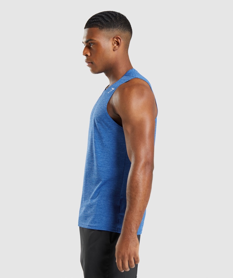 Gymshark Ankomst Slim Mergel Tank Blue-javelin Blue Merg