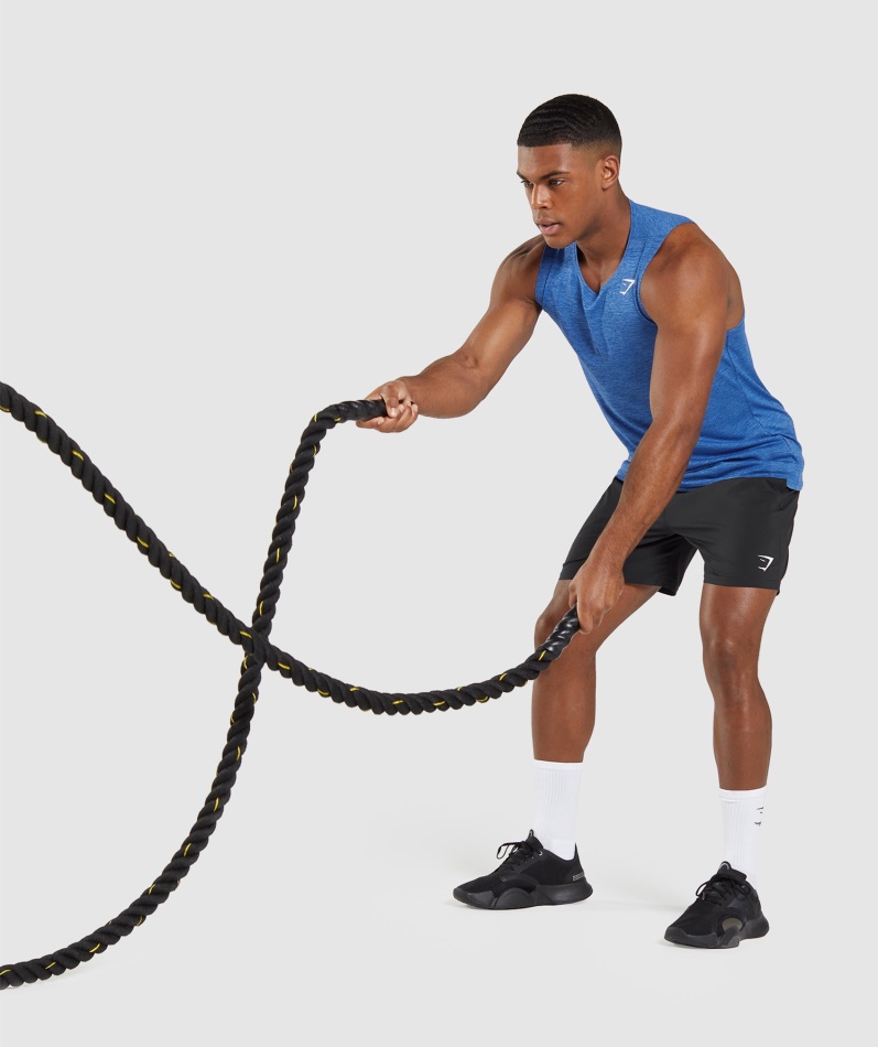 Gymshark Ankomst Slim Mergel Tank Blue-javelin Blue Merg