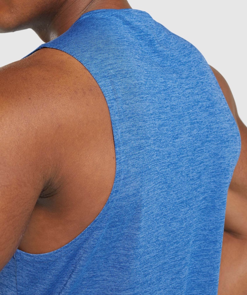 Gymshark Ankomst Slim Mergel Tank Blue-javelin Blue Merg