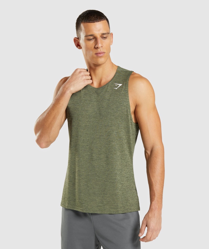 Gymshark Ankomst Slim Mergel Tankkjerne Oliven-oliven Mergel