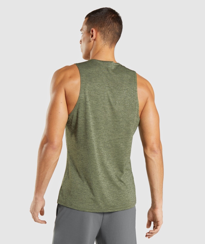 Gymshark Ankomst Slim Mergel Tankkjerne Oliven-oliven Mergel