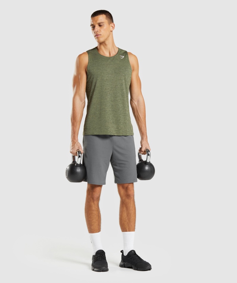 Gymshark Ankomst Slim Mergel Tankkjerne Oliven-oliven Mergel