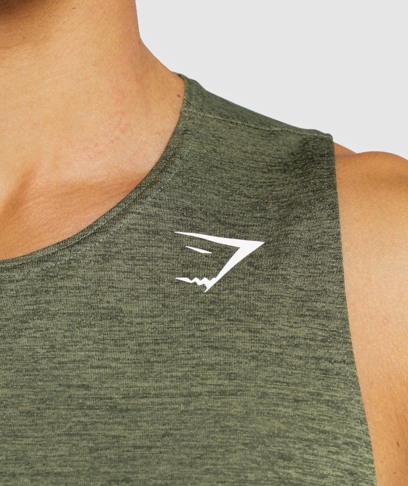 Gymshark Ankomst Slim Mergel Tankkjerne Oliven-oliven Mergel