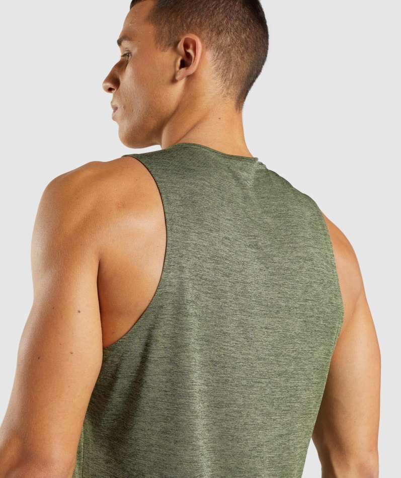 Gymshark Ankomst Slim Mergel Tankkjerne Oliven-oliven Mergel