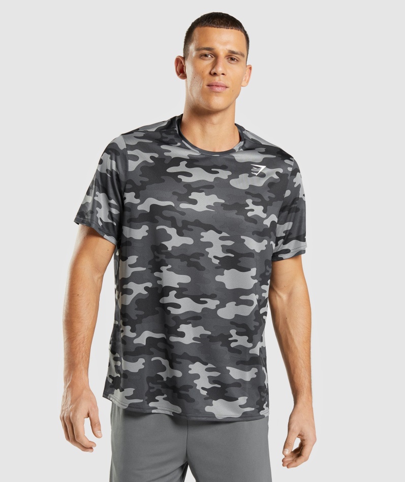 Gymshark Ankomst T-skjorte Grått Trykk