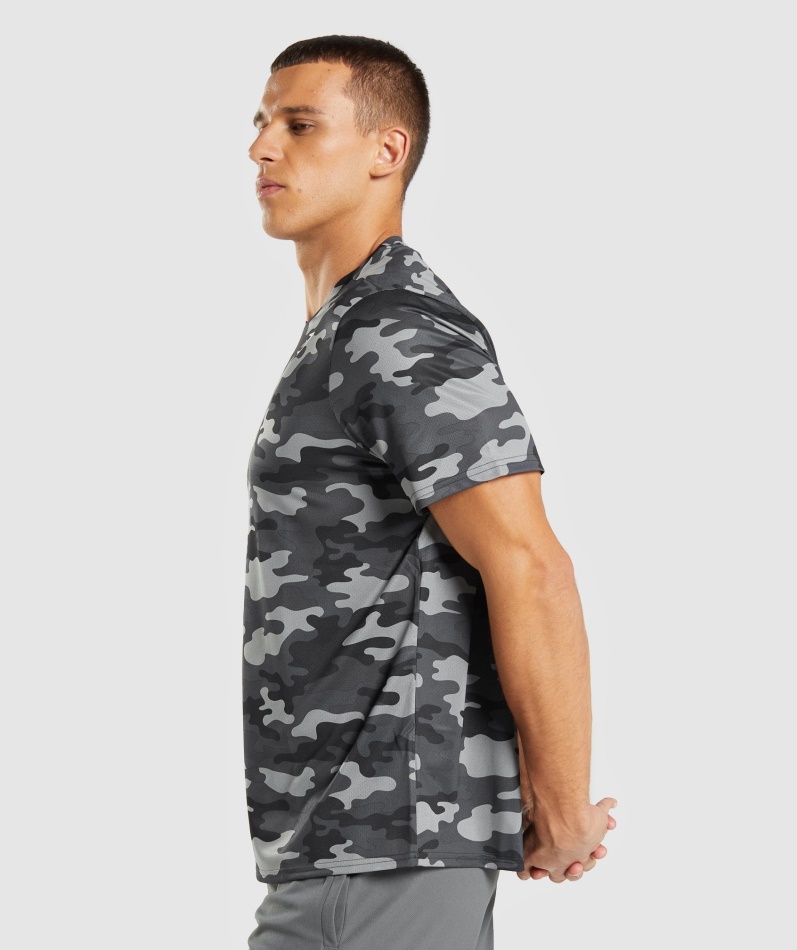 Gymshark Ankomst T-skjorte Grått Trykk