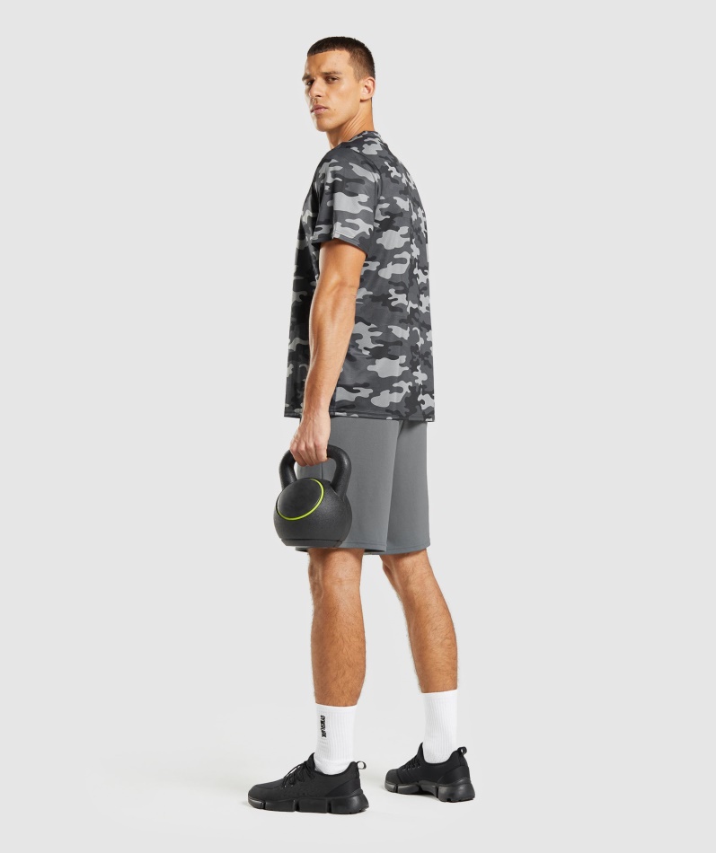 Gymshark Ankomst T-skjorte Grått Trykk