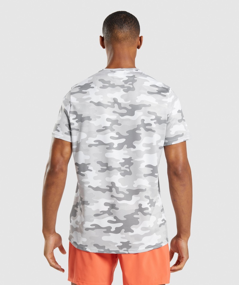 Gymshark Ankomst T-skjorte Lys Grå Print