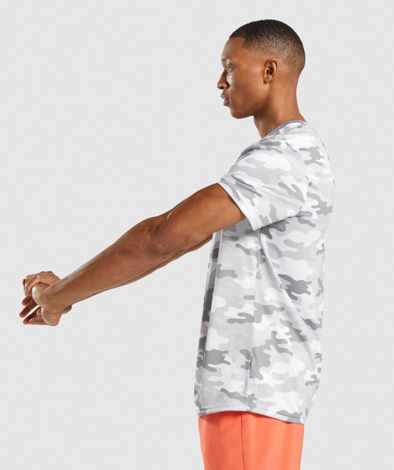 Gymshark Ankomst T-skjorte Lys Grå Print