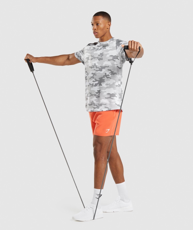 Gymshark Ankomst T-skjorte Lys Grå Print