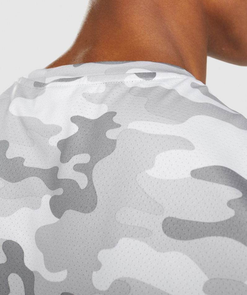 Gymshark Ankomst T-skjorte Lys Grå Print