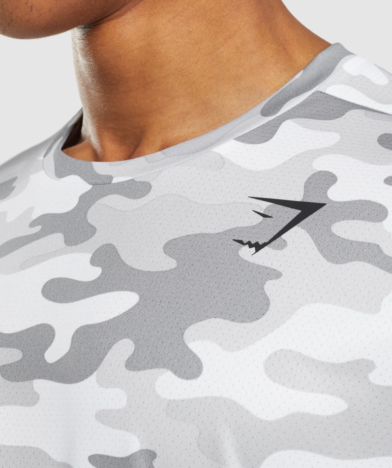 Gymshark Ankomst T-skjorte Lys Grå Print