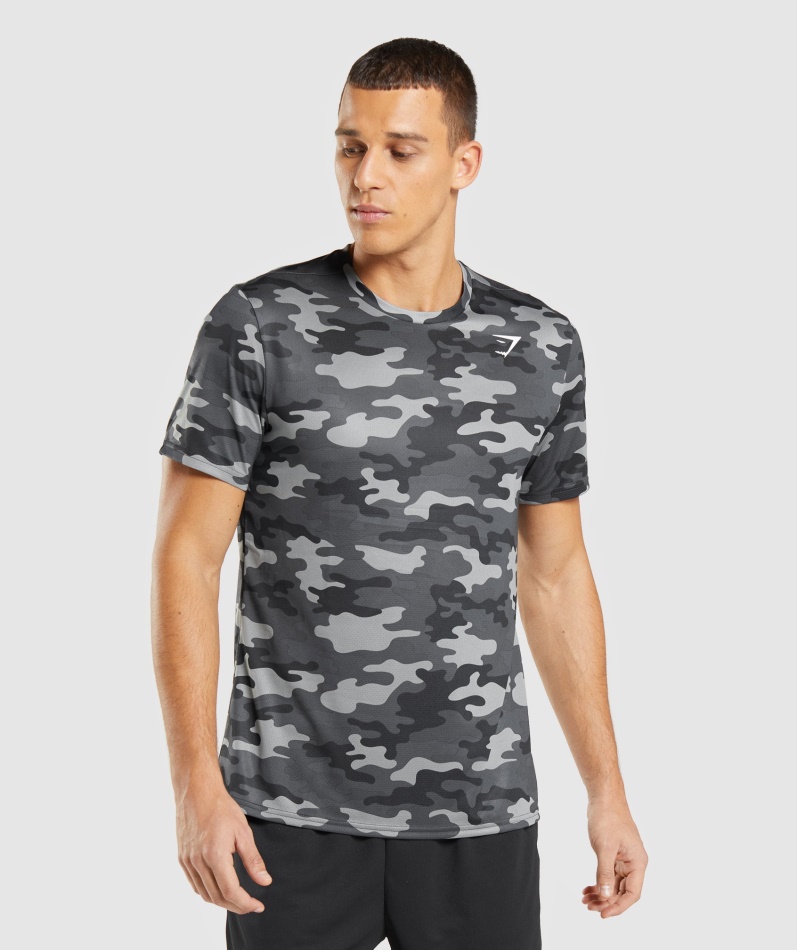 Gymshark Ankomst T-skjorte Herre Grått Trykk