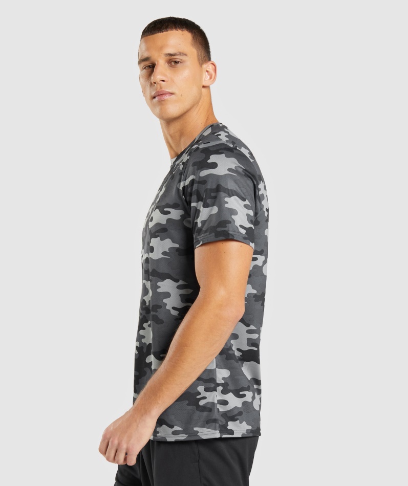 Gymshark Ankomst T-skjorte Herre Grått Trykk