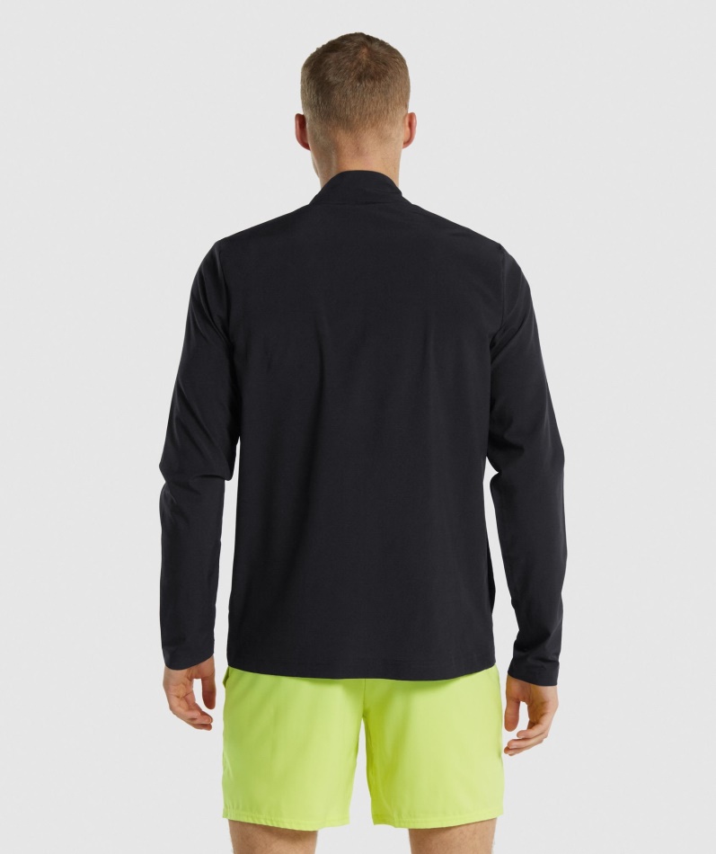 Gymshark Ankomst Vevd Hel Glidelåsjakke Svart