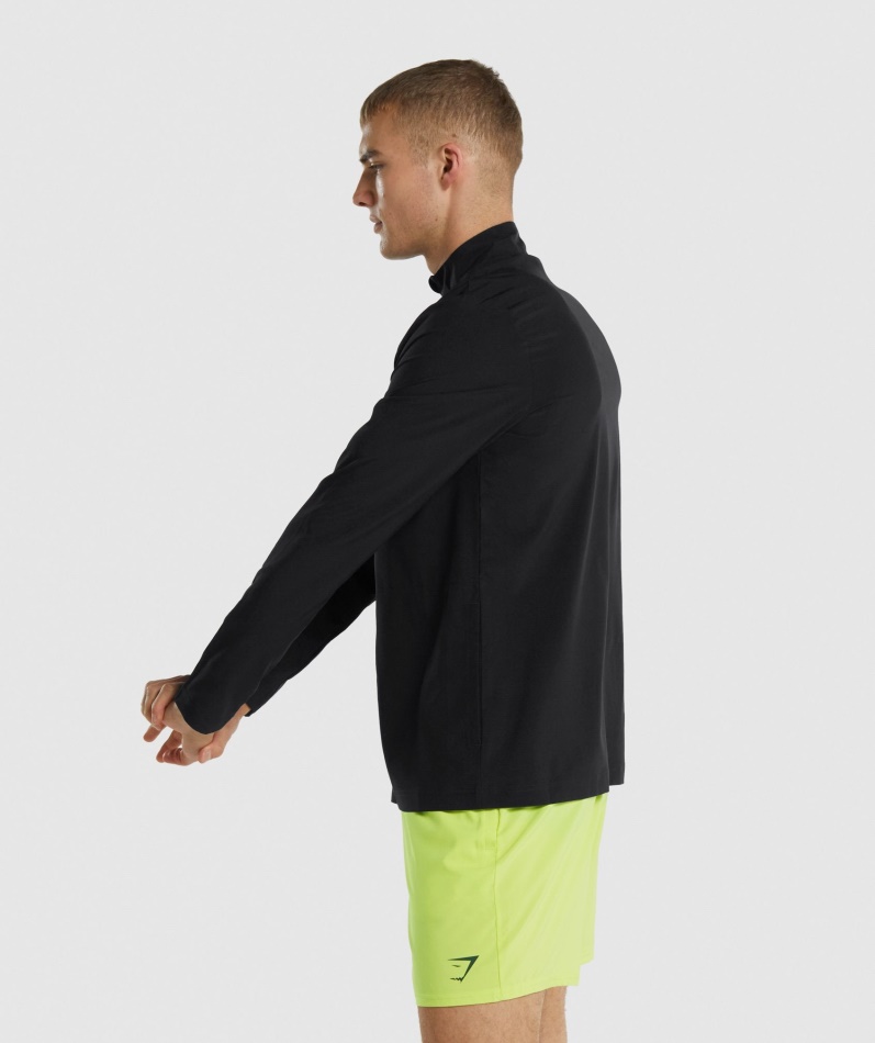 Gymshark Ankomst Vevd Hel Glidelåsjakke Svart