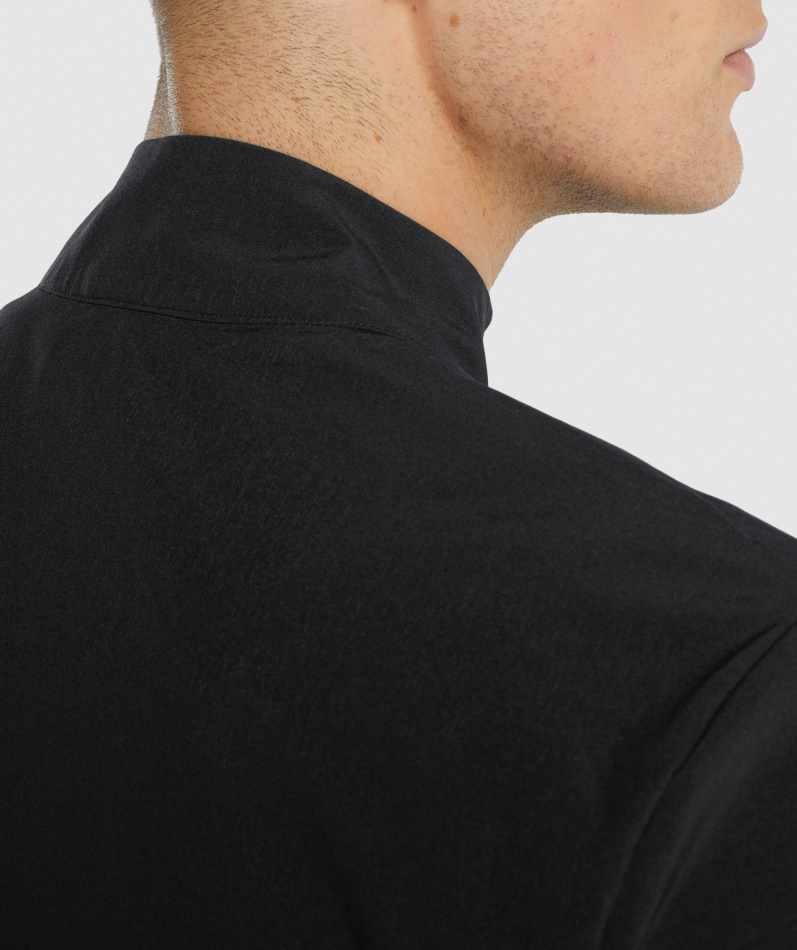 Gymshark Ankomst Vevd Hel Glidelåsjakke Svart