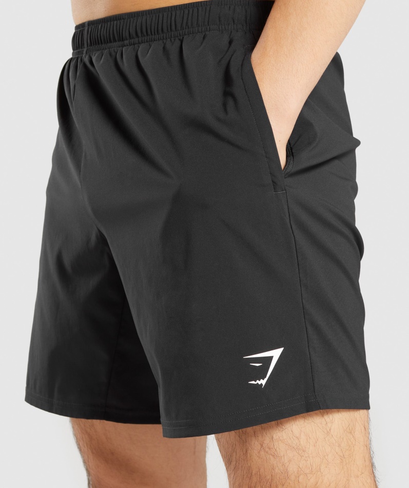 Gymshark Ankomst Glidelås Lomme Shorts Svart