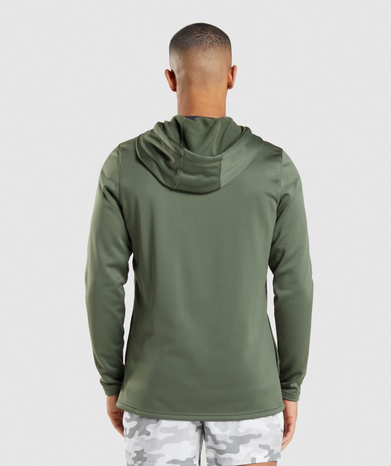 Gymshark Ankomst Zip Up Hettegenser Kjerne Oliven