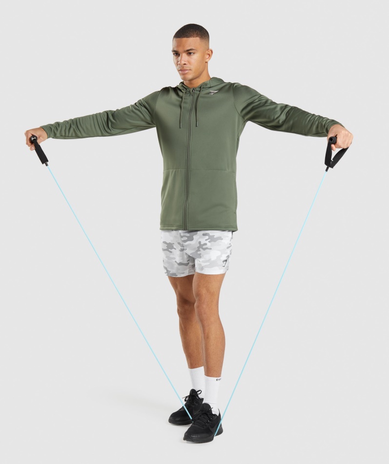 Gymshark Ankomst Zip Up Hettegenser Kjerne Oliven