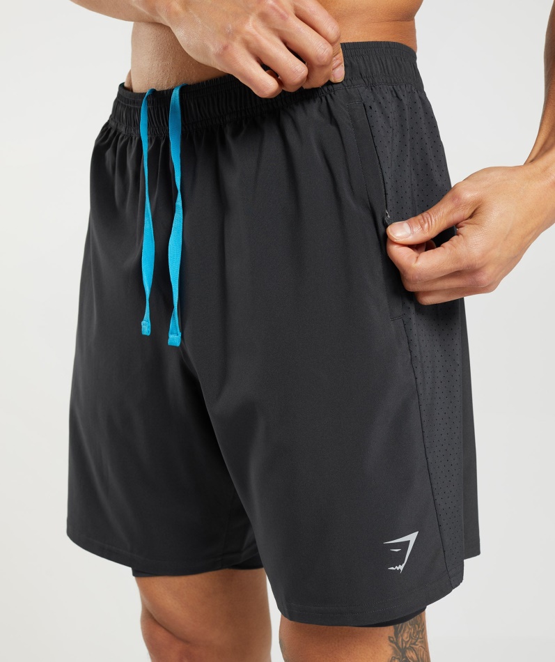 Gymshark Aspekt 2 I 1 Kort Svart
