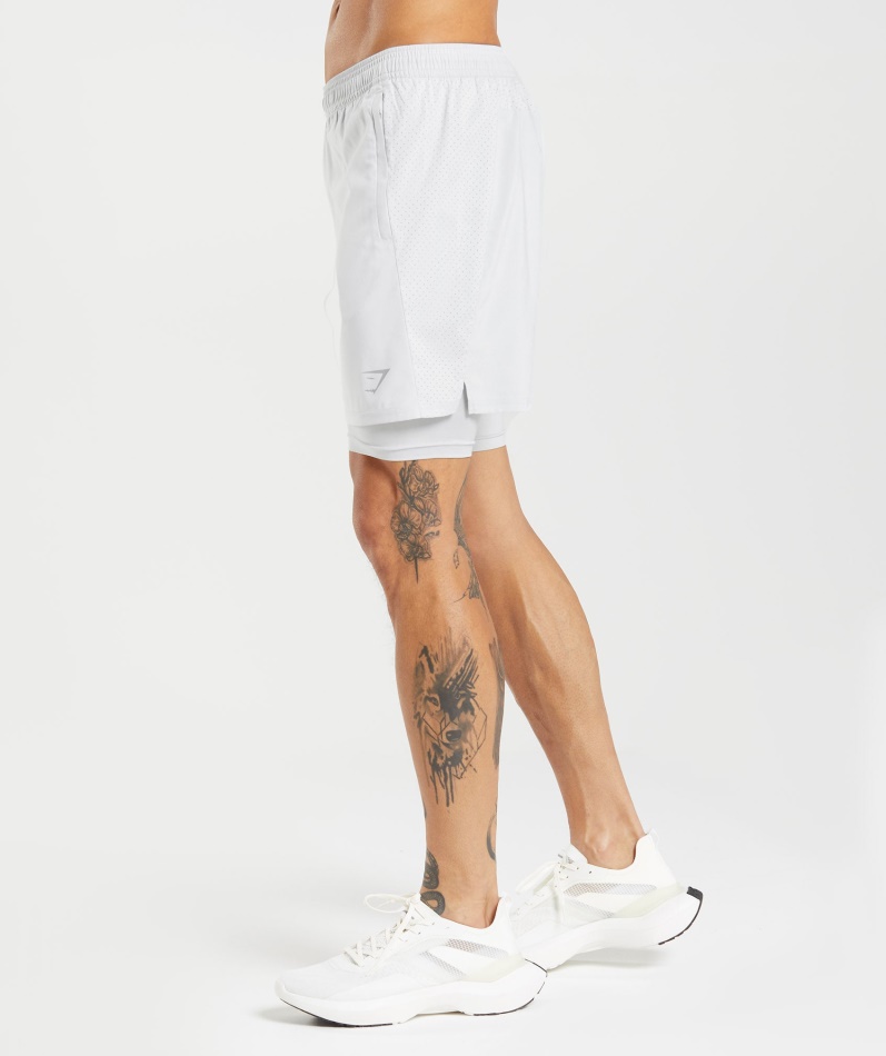Gymshark Aspekt 2 I 1 Kort Lys Grå