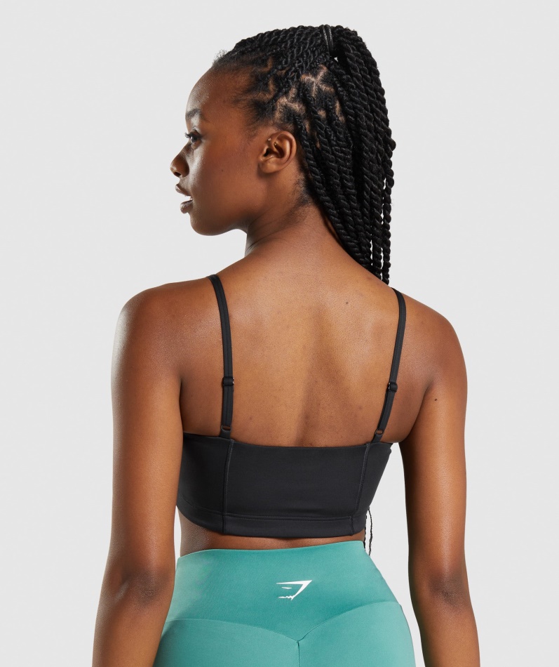 Gymshark Bandeau Sports-bh Svart