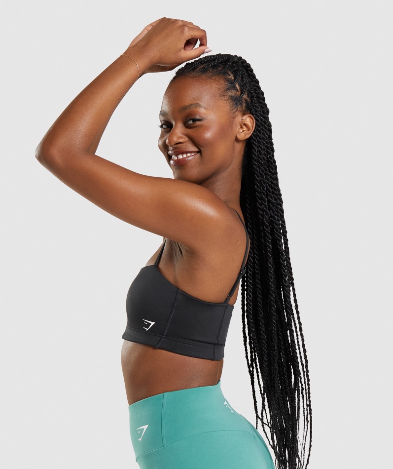 Gymshark Bandeau Sports-bh Svart