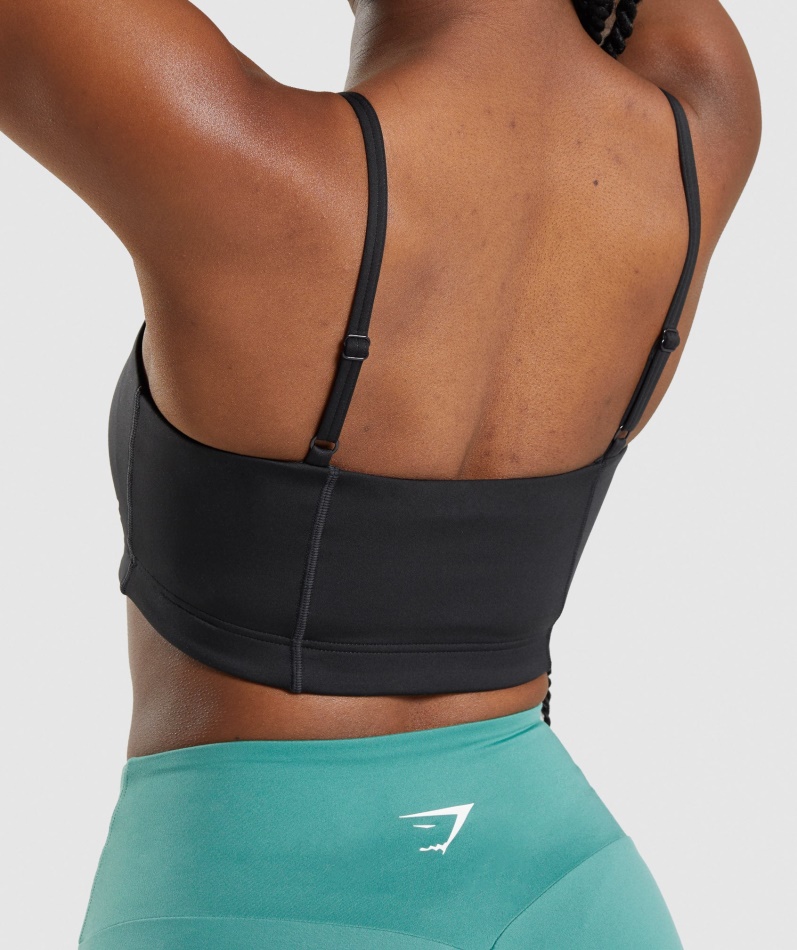 Gymshark Bandeau Sports-bh Svart