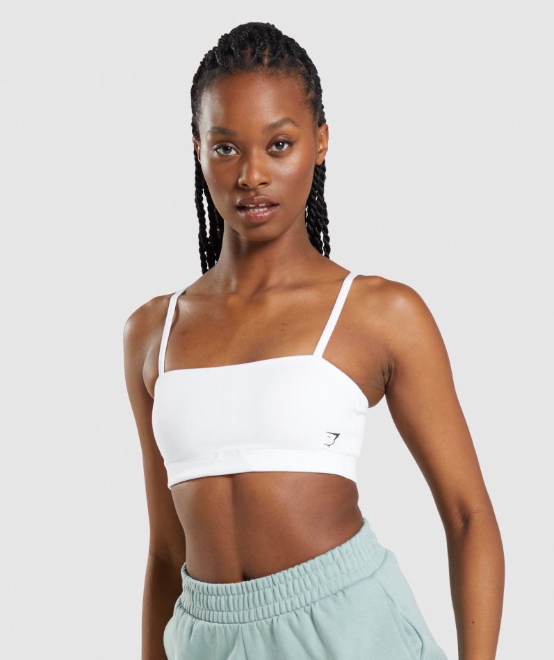 Gymshark Bandeau Sports-bh Hvit