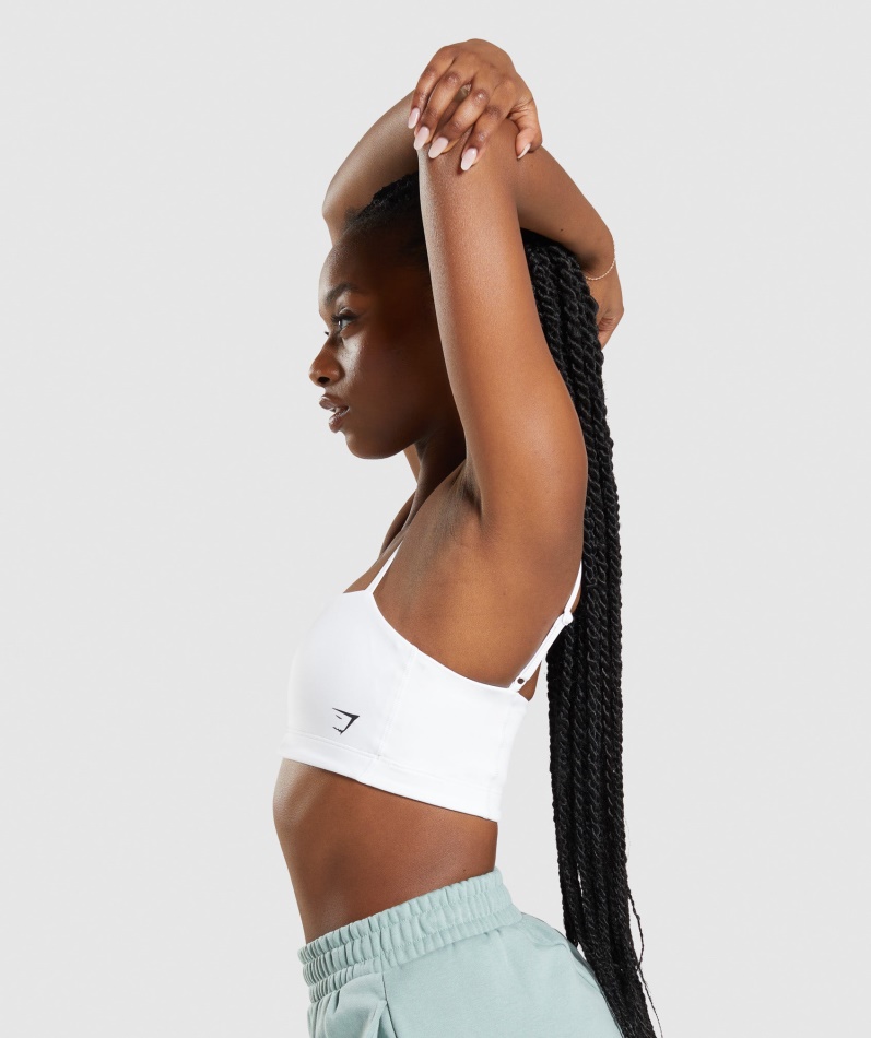 Gymshark Bandeau Sports-bh Hvit