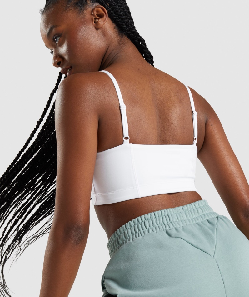 Gymshark Bandeau Sports-bh Hvit
