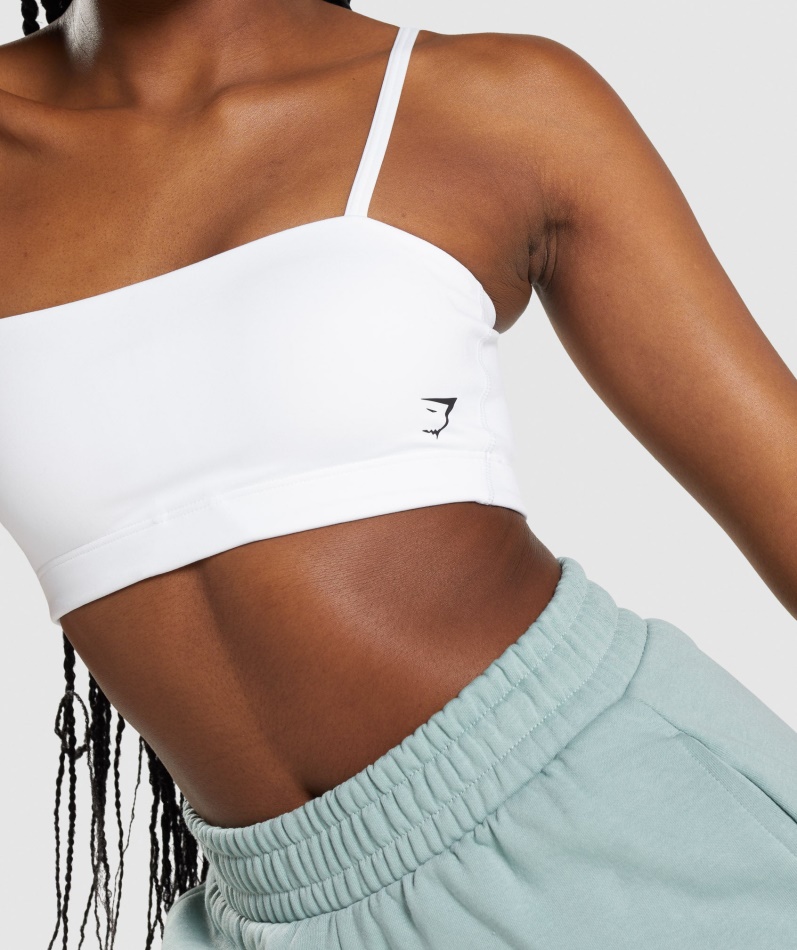 Gymshark Bandeau Sports-bh Hvit