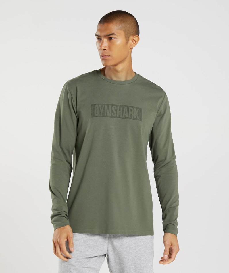 Gymshark Blokk Langermet T-skjorte Kjerne Oliven
