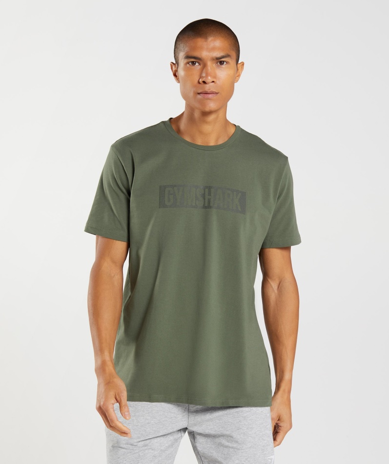Gymshark Blokk T-skjorte Kjerne Oliven