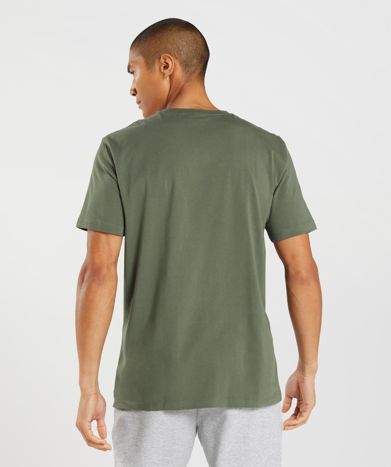 Gymshark Blokk T-skjorte Kjerne Oliven