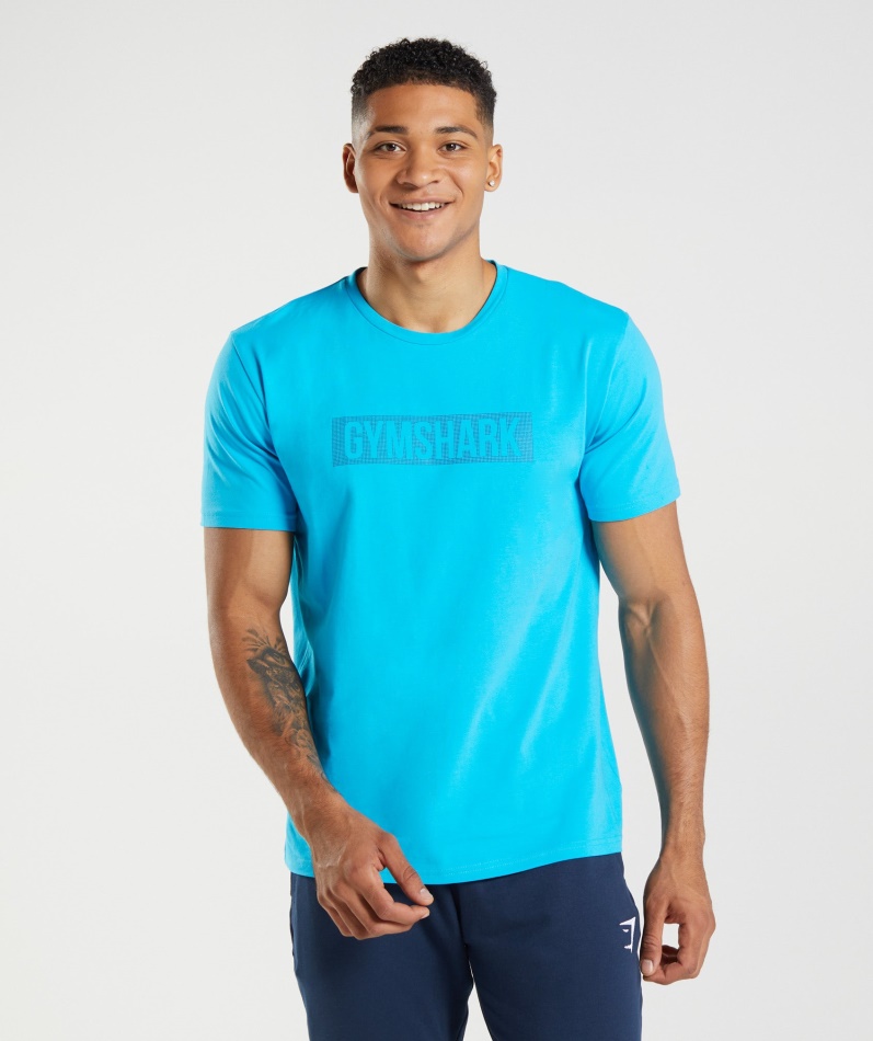 Gymshark Blokk T-skjorte Hai Blå