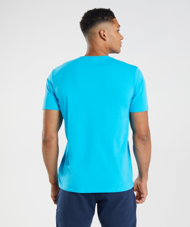 Gymshark Blokk T-skjorte Hai Blå