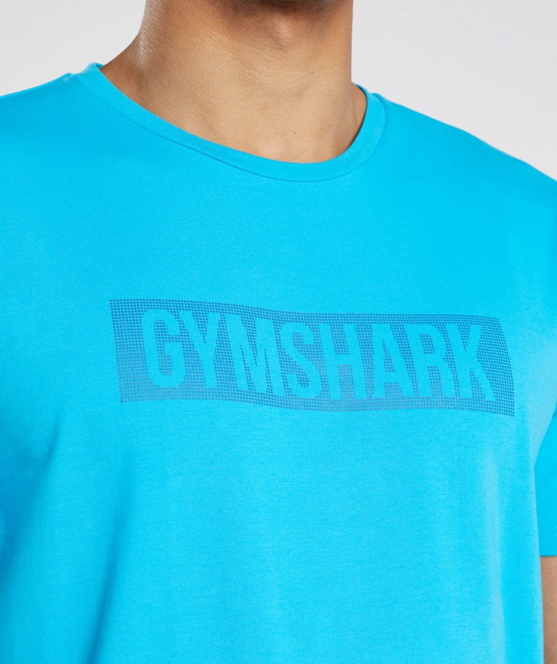 Gymshark Blokk T-skjorte Hai Blå