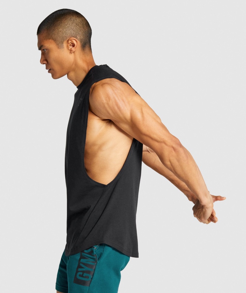 Gymshark Fet Drop Arm Tank Svart