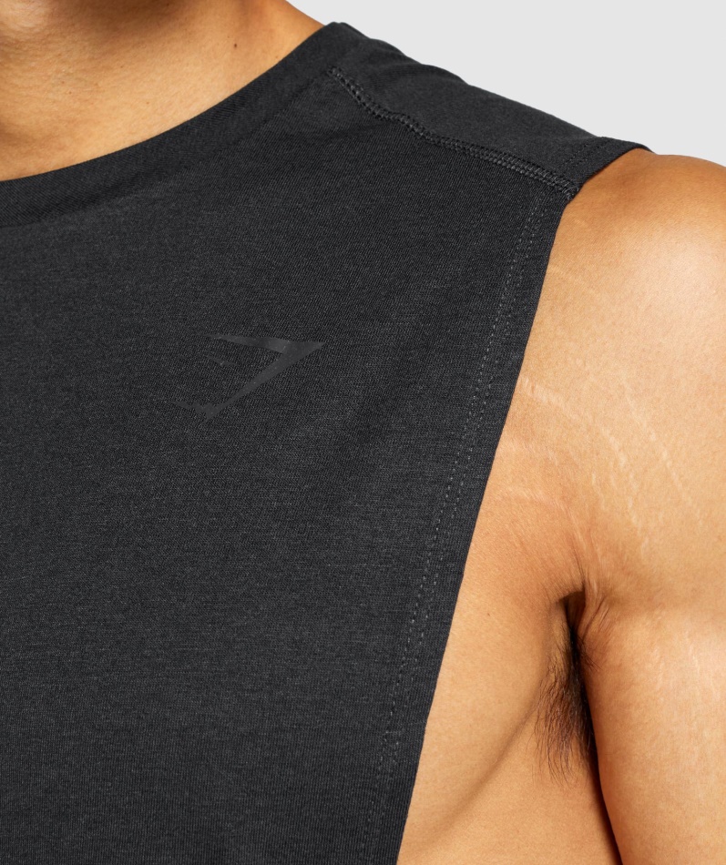 Gymshark Fet Drop Arm Tank Svart