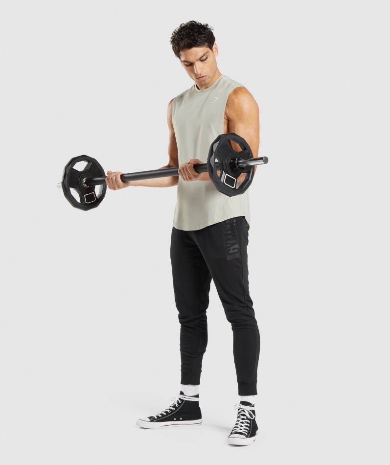 Gymshark Fet Drop Arm Tank Pebble Grey