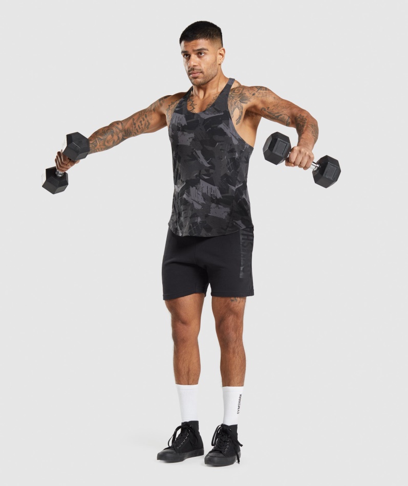 Gymshark Fet Stringer Grå Trykk