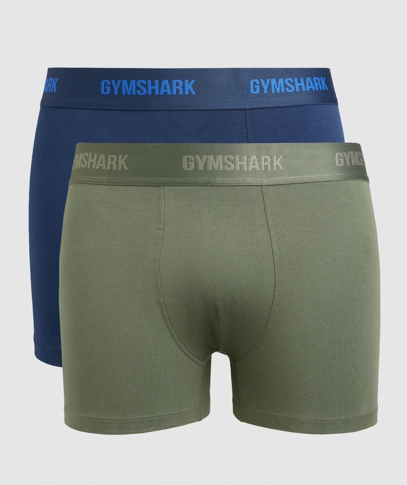 Gymshark Boksere 2pk Kjerne Oliven-marine